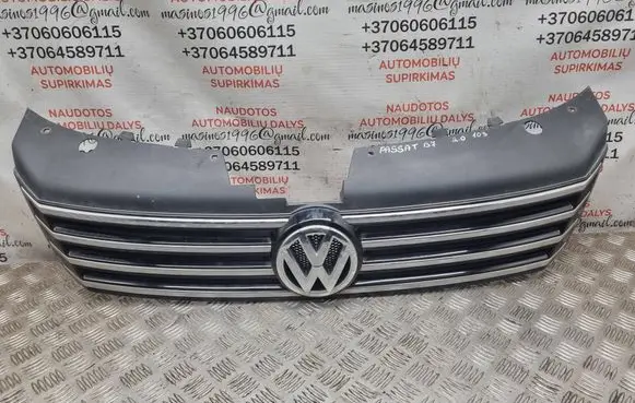 Volkswagen PASSAT B7 Front bumper upper radiator grill 3AA853653