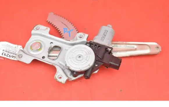 Rear door window regulator with motor