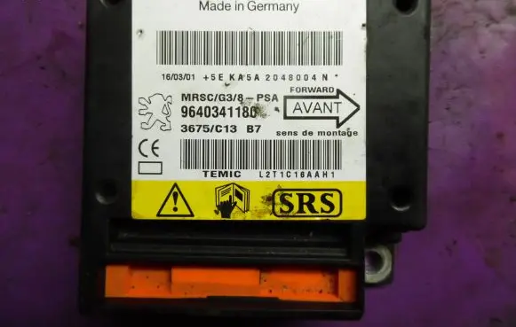 Peugeot 607 Airbag control unit/module 9640341180