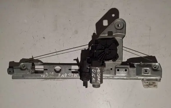 Rear door window regulator with motor