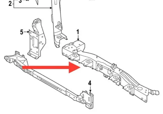 Nissan Ariya Top upper radiator support slam panel 625115MR0H