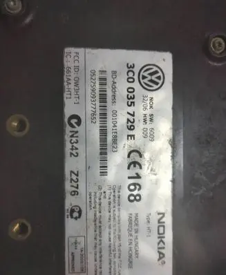 Volkswagen PASSAT B6 Phone control unit/module 3C0035729E 001041EBBE23 N342Z276