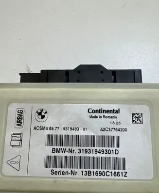 BMW 6 F12 F13 Airbag control unit/module 9319493 31931949301D 13B1690C1661Z