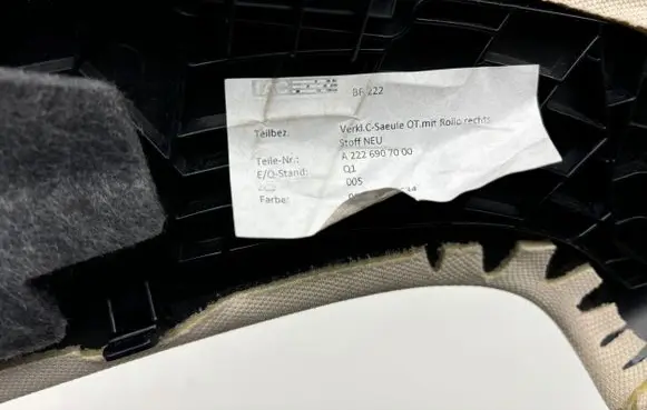 Mercedes-Benz S AMG W222 Rear seat side top trim A2226907000