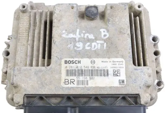 Opel Zafira B Engine control unit/module 55198922 0281012549 1039S11633