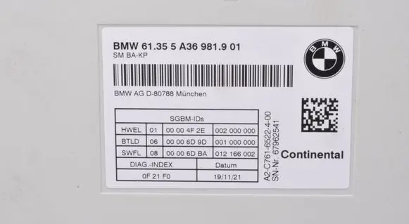 BMW 8 G16 Seat control module 5A36981