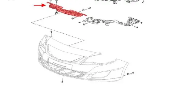 Opel Astra J Front bumper mounting bracket 13264476 13264477