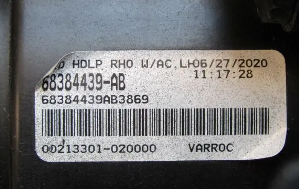 Dodge Challenger Headlight/headlamp 68384439AB 00213301020000 68384439AB3869