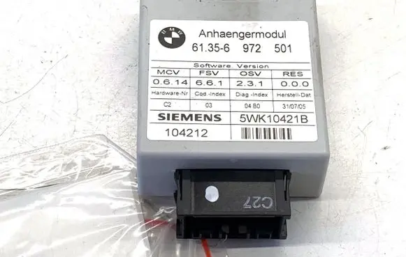BMW 3 E90 E91 Tow bar trailer control unit/module 6972501