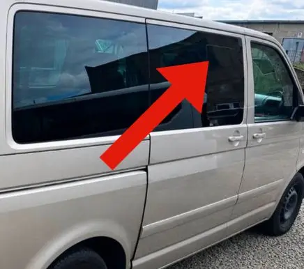 Volkswagen Multivan T5 Sliding door window/glass 43R004343 DOT609AS2M10