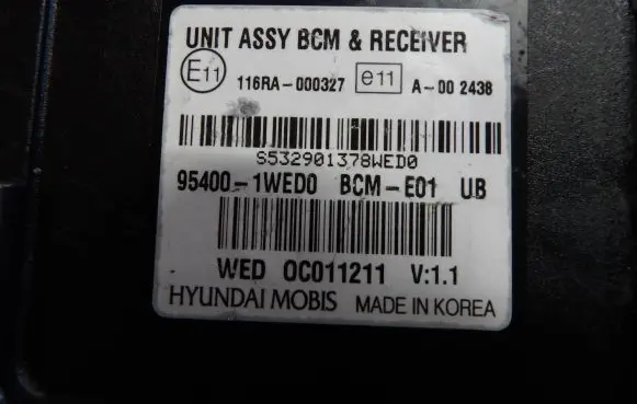 KIA Rio BSM Control unit 954001WED0 0C011211 116RA000327