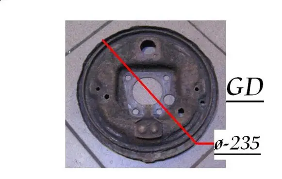 Opel Vectra A Rear brake disc plate dust cover 