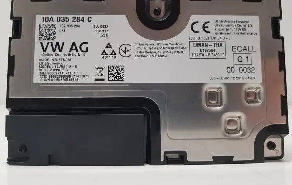 Volkswagen ID.4 Bluetooth control unit module 10A035284C 3G0915089