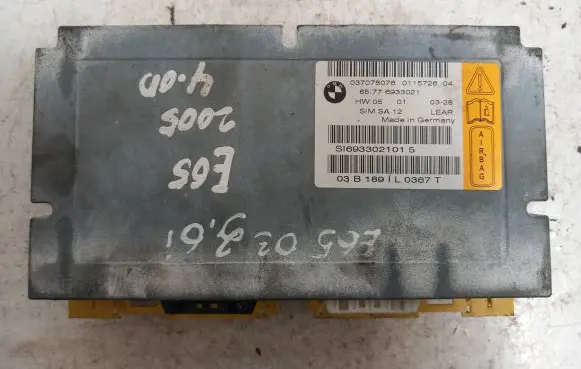 BMW 7 E65 E66 Airbag control unit/module 6933021 037078076 03B189LL0367