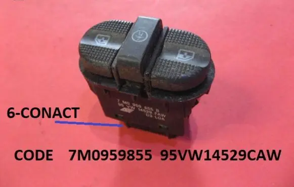 Seat Alhambra (Mk1) Electric window control switch 7M0959855 95VW14529CAW