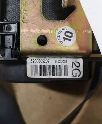 Renault Scenic II - Grand scenic II Rear seatbelt 8200309239
