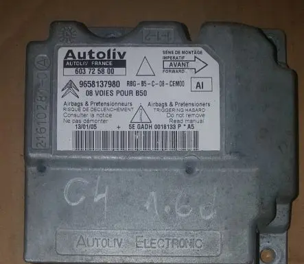 Citroen C4 I Airbag control unit/module 9658137980 603725800