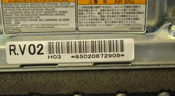 Mazda 6 Airbag set 85020672909 1040308