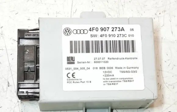 Audi A6 S6 C6 4F Tire pressure control unit 4F0907273A 4F0910273C