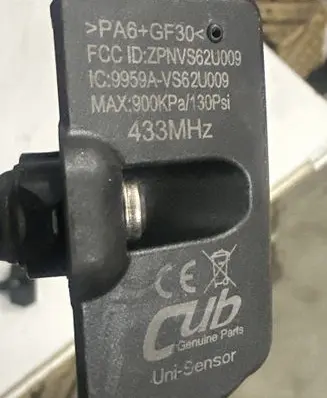 Opel Astra J Tire pressure sensor 433MHZ 9959A VS62U009