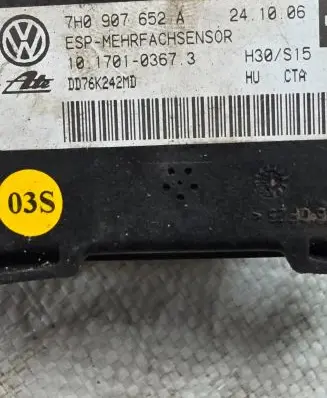 Audi A3 S3 8P ESP acceleration yaw rate sensor 7H0907652A DD76K242MD 10170103673
