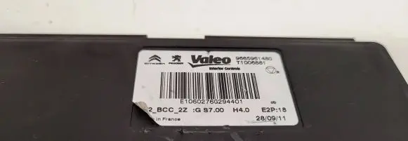 Peugeot 508 Other control units/modules 9665961480 T1006881 E1000276G294401