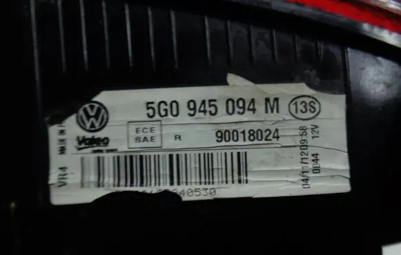 Volkswagen Golf VII Tailgate rear/tail lights 5G0945094M
