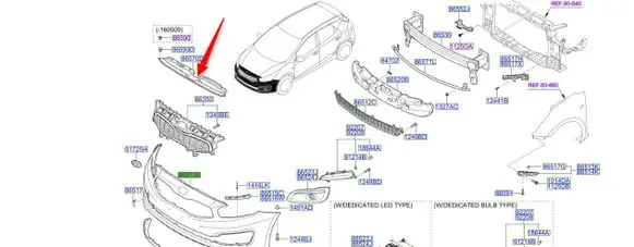 KIA Ceed Radiator trim A286570000 86570A2000