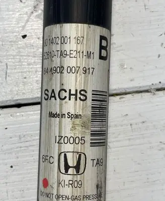 Honda Civic IX Rear shock absorber/damper 52610TA9E211M1 844902007917 01402001167