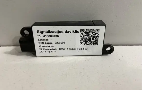 BMW 4 F32 F33 Alarm movement detector/sensor 9233009