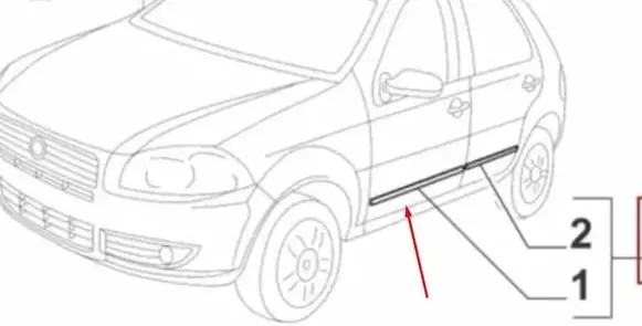 Fiat Palio Front door trim (molding) 7087117