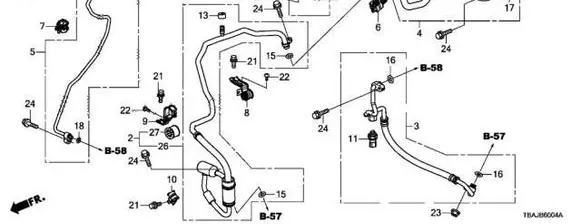 Honda Civic X Air conditioning (A/C) pipe/hose 80312TGGA02