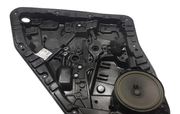 Rear door window regulator with motor