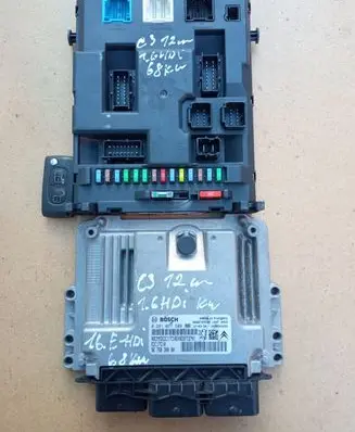 Citroen C3 Engine ECU kit and lock set 9666729580 0281017600 9676830080