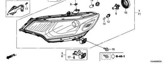 Honda Fit III Headlight/headlamp 06150T5AJ01 KB3B14