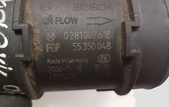 Opel Vectra C Mass air flow meter 0281002618 55350048
