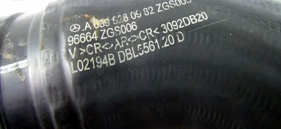 Mercedes-Benz Vito Viano W639 Intercooler hose/pipe A6395280982