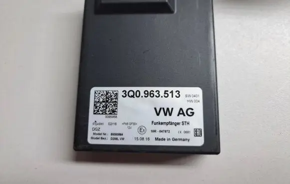 Skoda Octavia Mk3 (5E) Auxiliary heating control unit/module 3Q0963513 50000864 10R047872