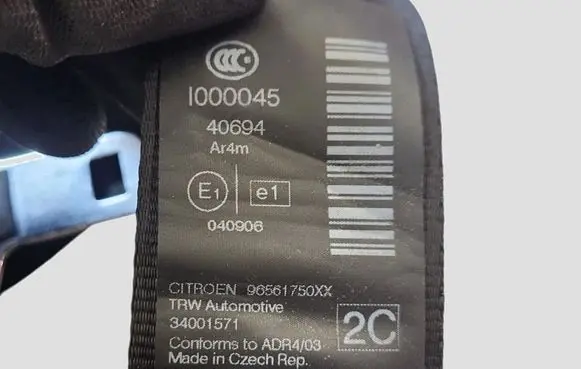 Citroen C5 Middle seatbelt (rear) 96561750XX 34001571