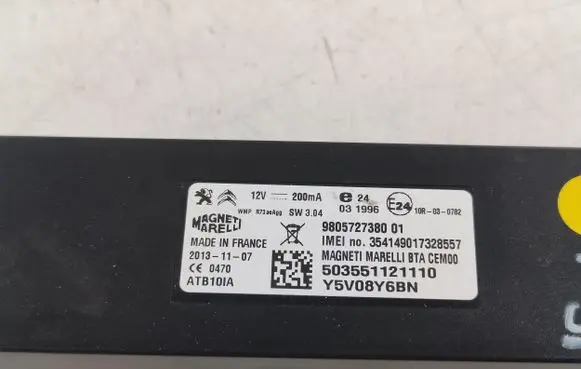Citroen DS5 Bluetooth control unit module 9805727380