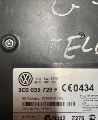 Volkswagen PASSAT B6 Phone control unit/module 3C0035729F N342Z276