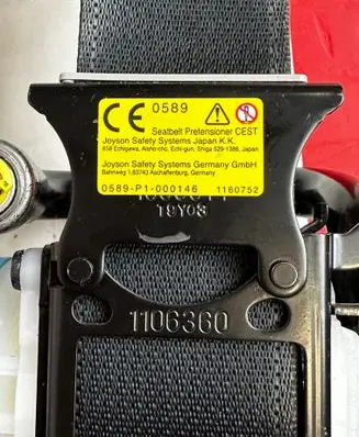 Mazda MX-30 Front seatbelt 1160752 1106360 0589P1000146