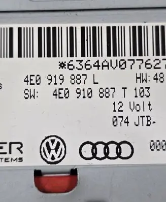 Audi A8 S8 D3 4E GPS navigation control unit/module 4E0919887L 4E0910887T