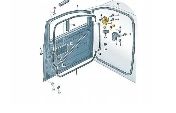 Volkswagen Caddy Front door upper hinge 6Q0831401C