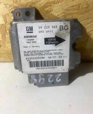 Opel Zafira A Airbag control unit/module 09229303 1923594 BGS0422048W