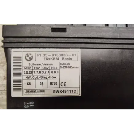 BMW 5 E60 E61 Comfort/convenience module 9168833 5WK49111C 6135916883301