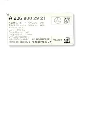 Mercedes-Benz C W206 Other control units/modules A2069002921