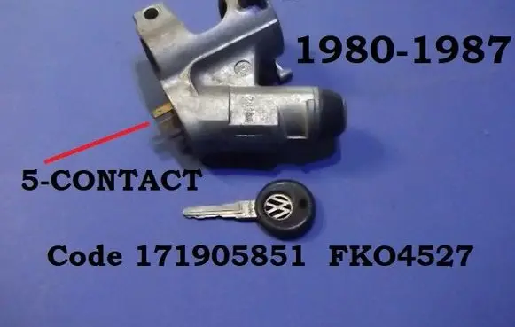 Volkswagen Jetta I Ignition lock 171905851 FKO4527