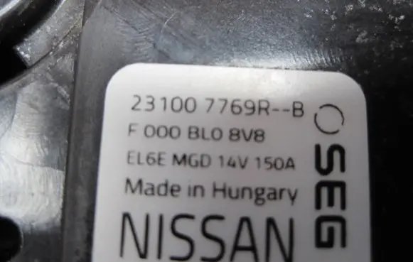 Nissan Qashqai Generator/alternator 231007769R F000BL08V8