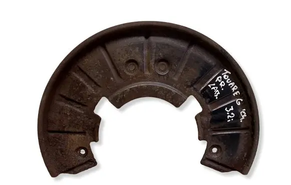 Volkswagen Touareg I Front brake disc dust cover plate 